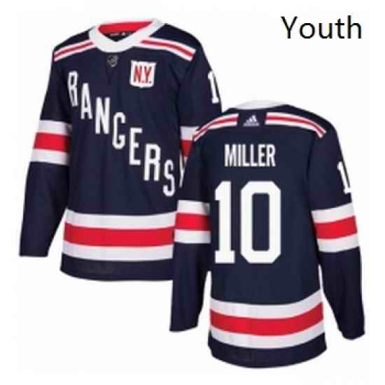 Youth Adidas New York Rangers 10 JT Miller Authentic Navy Blue 2018 Winter Classic NHL Jersey